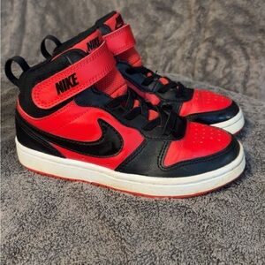 Nike Kids Black and Red High-Top Sneakers